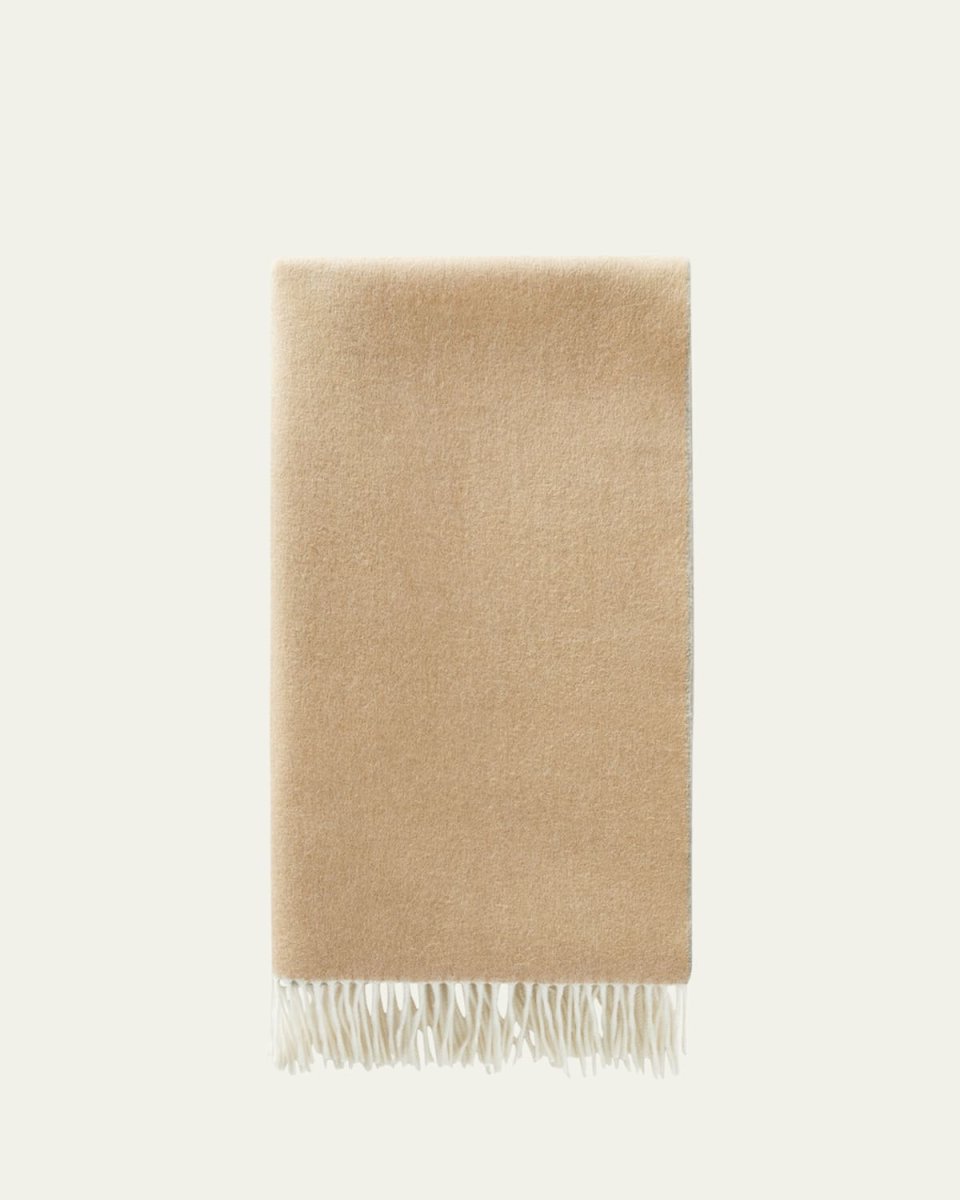 Cashmere Sciarpa Two-Tone Fringe-Trim Scarf